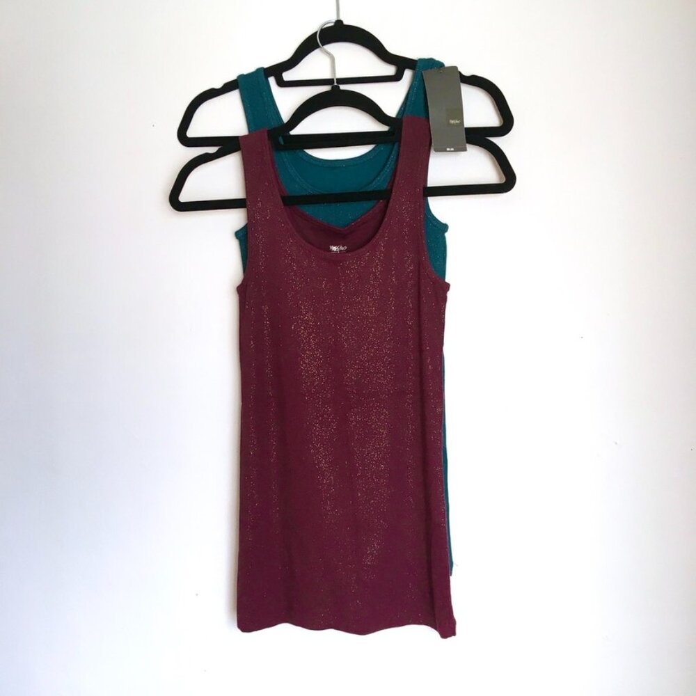 Bundle of Two Mossimo Gold Foil Tank Tops